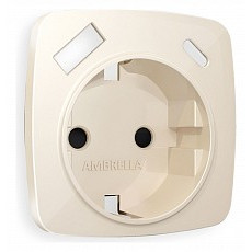 Накладка для розетки с заземлением и со шторками и 2хusb type a и c ambrella volt quant op3100